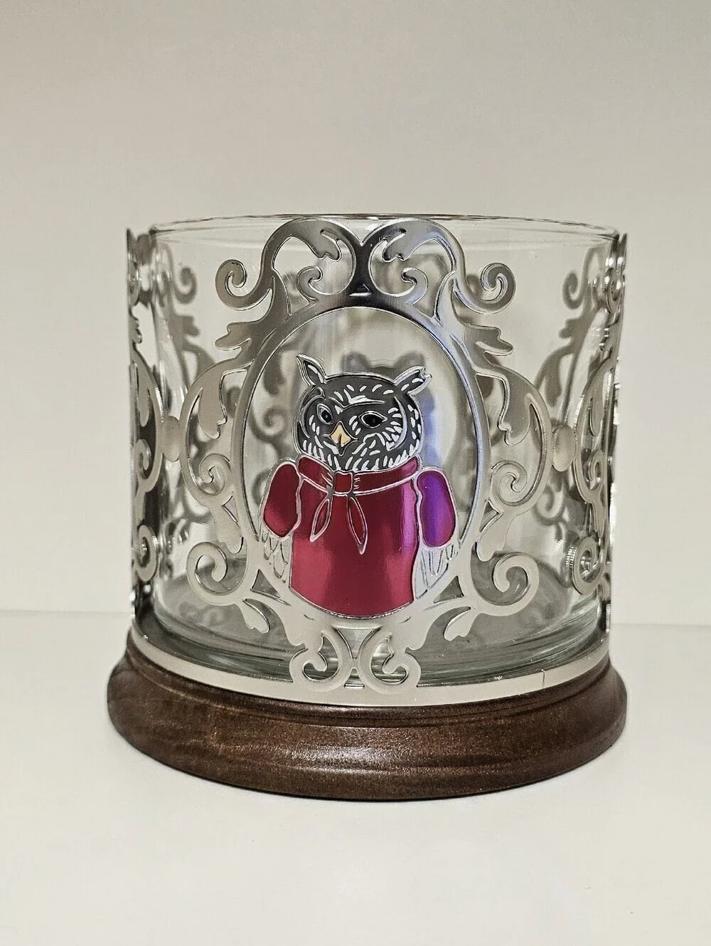 RARE Forest Critters Bath & Body Works Metal Candle Holder Fox Owl Squirrel NWOT
